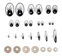 PH PandaHall 136 Sets Safety Eyes 7 Sizes Oval Safety Craft Eyes 14-62x10-39mm Plastic Eye with Washers Kawaii Stuffed Eye for DIY Amigurumis Crochet Teddy Bears Puppet Halloween Decorations