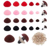 PH PandaHall 136 Sets Safety Noses for Amigurumi, 5 Sizes 4 Colors Triangle Noses Flocking Safety Nose Pink Velvet Stuffed Animal Nose with Washers for Teddy Bear Puppets Plush Animals Crochet