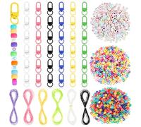 PH PandaHall 1362pcs DIY Bead Keychain Kit 7mm Cube Initial Letter Beads Acrylic Barrel Beads 6 Colors Waxed Cord Key Chain Making Craft Letter Alphabet Bag Charm for Women Jewerly Crafts Party Favor