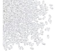 PH PandaHall 1375pcs 4mm Oval ABS Imitation Pearl Beads White Plastic Spacer Ball Rice Beads for Jewelry Making DIY Crafts Decoration