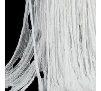 PH PandaHall 13m Halloween Creepy Cloth White Scary Spooky Fabric 2.1m Wide Creepy Gauze Cloth Spider Webs Halloween Decoration for Porch Haunted House Wall Outdoor Decoration