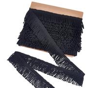 PH PandaHall 14 Yards Tassel Fringe Trim, Curtain Fringes Bullion Fabric Trims Sewing Tassel Fringe Trim Black Bullion Fringe by The Yard Fringe for Sewing DIY Decoration Curtain Sofa Clothes, 2.5"