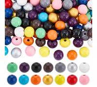 PH PandaHall 140pcs 14 Colours Wood Beads, 20mm Wood Large Hole European Beads with 4.2mm Hole Colourful Wooden Crafts Spacer Bead for Bracelet Craft Jewellery Making Home Dector