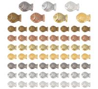 PH PandaHall 140pcs 7 Colors Tibetan Fish Spacer Beads for DIY Bracelet Necklace Keychain Jewelry Making