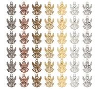 PH PandaHall 140pcs Angel Charm Pendants 7 Colours Guardian Angel Charms, 20x14mm Tibetan Style Alloy Angels Charms for Earring Bracelet Necklace Jewellery Making DIY Crafts