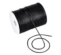 PH PandaHall 142 Yards 3mm Nylon Satin Cord, Black Rattail Satin Cord with Spool Nylon Thread Satin String for Braided Beading DIY Bracelets Jewellery Craft Chinese Knotting Lanyards Making