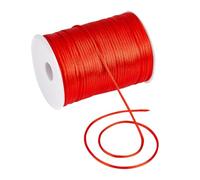 PH PandaHall 142 Yards 3mm Nylon Satin Cord, Red Rattail Satin Cord with Spool Nylon Thread Satin String for Braided Beading DIY Bracelets Jewellery Craft Chinese Knotting Lanyards Making