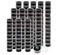 PH PandaHall 144pcs Plastic Gem Jars Display Case 3.2x1.85cm Round Jewelry Storage Organizer Box with Black Sponge for Gemstone Gatherion Rock Beads Craft Showcase Party Shop Decoration