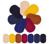 PH PandaHall 14pcs 7 Colors Cloth Fabric Appliques Iron On Patches Oval Repair Patches Sew On Knee Patches Applique Sewing Patches for Sweatshirt T Shirt Jeans Jacket Tops Craft Decoration, 7x4.3''