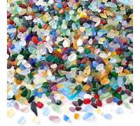 PH PandaHall 15.87oz(450g) Sea Glass Stones Colourful Frosted Glass Pebbles Gemstones Mixed Bulk Nuggets for Aquarium Rocks, Fish Tank Gravel, Vase Fillers, DIY Crafts and Home Decor, 8~13mm