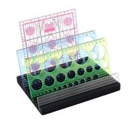 PH PandaHall 15 Slots Wooden Ruler Display Stand Quilting Ruler Holder 4mm Black Grids Rulers Rack Sewing Rulers Storage Rack Template Organizer for Sewing Supplies Accessories Table 20.5x16.5cm
