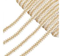 PH PandaHall 15 Yards Woven Gimp Braid Trim 12mm/0.5” White Golden Polyester Braid for Boho DIY Crafts & Home Decoration