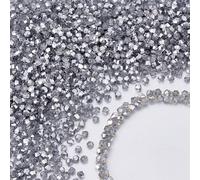 PH PandaHall 1500pcs 4mm Faceted Glass Beads, Metallic Crystal Beads Rondelle Bead Clear Bicone Spacer Loose Craft Bead for DIY Jewellery Bracelet Necklace Earring Keychain Making Crafts Projects