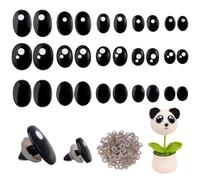 PH PandaHall 150pcs 3 Styles Safety Eyes for Crochet, 7~16mm Crochet Eyes Round/Oval Amigurumi Eyes Stuffed Animal Eyes Large Craft Eyes with Washers for Puppet Bear Teddy Bunny DIY Arts Crafts Making