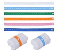 PH PandaHall 150pcs Clothes Storage Elastic Band with Button Adjustable Storage Band 33cm Stretch Strip Band Binding Strap for Closet Drawer Travel Luggage Organizer Bedding Blanket, Random Color