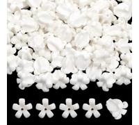 PH PandaHall 150PCS Crown Flower Beads 11mm 3D Crown Floral Buds Spacers White Artificial Carved Coral Beads Hawaiian Flower Bracelet Bead for Jewellery Making Necklace Earring Garland, Hole 1.6mm