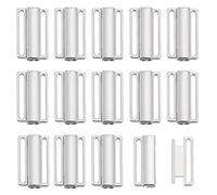 PH PandaHall 15pcs 1.2 Inch Bikini Clasps Front Closing Bra Hooks Bathing Suit Clasp Bikini Front Closure Buckles for Sewing Swinsuit Garment Making Bra Hooks Replacement, Silver