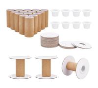 PH PandaHall 16 Sets Empty Paper Thread Spools, Wire Weaving Bobbins Paper Sewing Spools Detachable Thread Ribbon Holder for Yarn Cord Embroidery Sewing DIY Arts Crafts, 50mm/1.97"