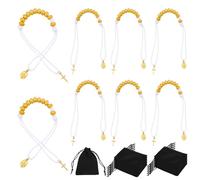 PH PandaHall 16 Sets Pocket Rosary Bracelets One Decade Cord Rosary Beads Gift Beaded Bracelet with Cross Charm Velvet Bags for Women Men Baptism Favors Communion Gifts Party Decoration, Plastic, No