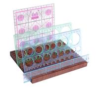 PH PandaHall 16 Slots Quilting Ruler Storage Rack, Pinewood Ruler Holder Organizer Sewing Template Organizer for Sewing Supplies Accessories Home Office Workshop Table, Brown, 20x16.5cm
