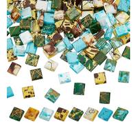 PH PandaHall 160pcs 8 Colours 2-Hole Glass Seed Beads for St. Patrick's Day Rectangle Craft Beads Square Flat Beads Spacer Beads for Bracelets Necklace Jewellery Making 5mm