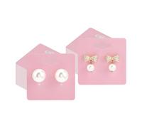 PH PandaHall 160pcs Earring Display Cards Pink Earring Holder Cards 5cm Paper Ear Studs Card Square Jewellery Display Tags for Selling Hanging Earrings Trade Show Retail Storage DIY Jewellery Crafts