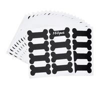 PH PandaHall 160Pcs PVC Self-Adhesive Stickers 15.6x16.9cm Dog Bone Chalkboard Label Stickers Reusable Waterproof Labels for Suitcase, Skateboard, Food Container, Jars, Containers