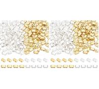 PH PandaHall 160pcs Tila Beads, 2-Hole Seed Beads 24K Gold & 925 Sterling Silver Plated Multi-Strand Linking Connectors Synthetic Hematite Bead for Bracelets Necklace Jewellery Making (Pack of 2)
