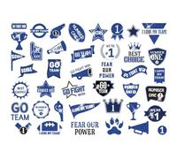 PH PandaHall 164 Patterns Team Spirit Temporary Tattoos, 20 Sheets No.1 Win Power Trophy Glitter Tattoo Stickers Metallic Tattoo Designs Body Art Tattoos for Women Men Sports Events Party Decor