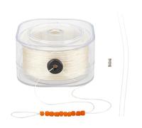 PH PandaHall 164 Yards/150m 0.4mm Bracelet String Beading Thread Seed Bead Thread Sewing String with Leading Wire and Organizing Case for Leather Stitching Beading Jewellery Bracelets Making Beige