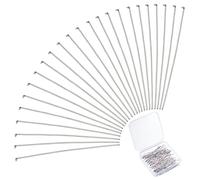 PH PandaHall 168pcs Jewellery Head Pins, 5cm/2 Inch Flat Head Pins Stainless Steel Earring Pin Bendable Pin for Beading Dangle Earring Jewellery Making DIY Crafts