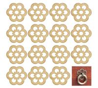 PH PandaHall 16pcs Clover Brass Backplate Washers 32mm Flower Decorative Washers Gasket Hardware Accessories for Interior Design Door Furniture Cabinet Drawer Decoration, Golden