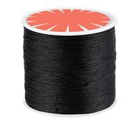 PH PandaHall 175 yards Waxed Polyester Cord Black Jewellery String 0.45mm Round Thread for Waist Beads Necklace Hand Sewing Bookbinding Basket Weaving Micro Macrame Bracelets Jewellery Making