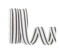 PH PandaHall 18.2m Stripe Ribbon 1.5cm Wide Black and White Stripe Ribbon Cotton Grosgrain Tape Double Sided Straps for Bow Making Gift Wrapping Floral Home Decor Sewing, 2 Rolls