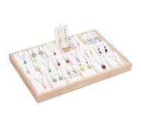 PH PandaHall 18 Grids Jewellery Display Tray Stackable Jewellery Tray Organizer Necklace Storage Trays Earring Display Holder with Leather Insert Dividers for Rings Bracelet Display Pendant Showcase