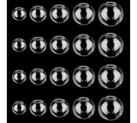 PH PandaHall 180pcs Mini Glass Globe, 6 Size Glasses Ball-Bottles Orbs Wish Glass Spheres UV Planet Crystal Craft Ball for UV Resin Dice Pendant Charms Earring Making 8-18mm