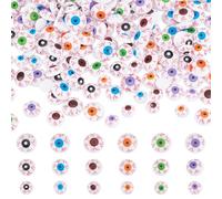 PH PandaHall 180pcs Resin Eyes Cabochons with Bloodshot 6 Colours Half Round Eyes, 8/10/12mm Scary Halloween Cabochon Eye for Stuffed Animal Amigurumi Puppet Making DIY Crafts