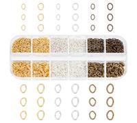 PH PandaHall 1860pcs 3 Colors Oval Jump Rings, 4x3mm 5x4mm 6.5x4.5mm 7x5mm Iron Open Rings Connectors Jewelry Findings for Earring Bracelet Necklace DIY, Antique Bronze/Golden/Silver