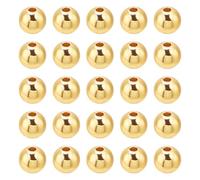 PH PandaHall 18K Gold Plated Beads 8mm Round Ball Beads 60pcs Metal Spacer Bead Stackable Bracelet Bead for Summer Jewellery Making DIY Craft Bracelets Necklaces Earrings