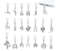 PH PandaHall 19pcs Western Cowboy Dust Plug Charms Antique Silver Horse Type C Dust Plug, 1.77~1.97 inch E-Reader Charm Accessories Gift for Book Lovers Students Teachers Friends