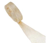 PH PandaHall 1m Braided Wire Ribbons 1cm Wide Woven Brass Net Stretchable Wired Ribbon Gold Copper Netting Roll Metallic Web Diamond Wire Edge Ribbons for Wreath Gift Wrapping Bow Home Decor