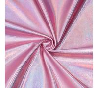 PH PandaHall 1m Pink Metallic Foil Fabric 1.5m Wide Spandex Stretch Fabrics Polyester Stretch Shiny Fabrics Foil Sewing Cloth Lame Fabric for Dancewear Crafts Costumes Decor