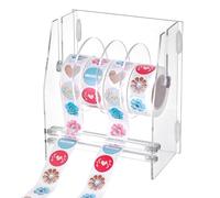 PH PandaHall 1set Acrylic Adjustable Label Dispenser 4 Disks Clear Stickers Roll Holder Sticker Organizer Multipurpose Label Roll Tape Organizer Stand for Store Holding Sticker Label Office Home