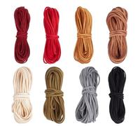 PH PandaHall 2.5mm x 52 Yards(48m) Faux Suede Leather Cord, 8 Colors Flat Leather String Strips Crafting Rope Thread for Necklace, Bracelet, Beading, Jewelry Making, DIY Handmade Craft, Dream Catcher