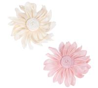 PH PandaHall 2 Colors Flower Brooches 11cm Satin Fabric Lapel Pin 3D Floral Hair Clips Blooming Floral Brooch Pin Elegant Boutonniere for Women Suit Dress Skirt Scarf Hair Accessories, Pink, Yellow