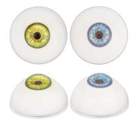 PH PandaHall 2 Colors Halloween Eyeballs, 4pcs 32mm Half Round Scary Eyeballs Resin Craft Eyes Large Hollow Eyeball for Party Decor Art Sculptures Props Puppets Jewellery Making