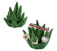 PH PandaHall 2 Pack Aloe Ring Holder Ring Holder Dish Jewellery Organizer Ceramic Dish Cactus Trinket Tray Decorative Tray Plant Succulent Decor Room Dresser for Wedding Home Decor Birthday Gifts