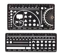 PH PandaHall 2 Pack Pocket Journal Stencil Stainless Steel Stencil Bookmark Template Ruler Metal Stencils for Entry Journal Planner Drawing Bible Study Sketching Notes, 5x9/ 3.8x10.2cm