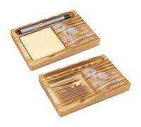 PH PandaHall 2 Pack Wooden Sticky Note Holder, Note Storage Pen Holder Cute Flower Printed Sticky Note Organizer Desk Accessories for Office Home School Graduation Teachers Gift, 17x12cm