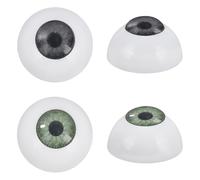 PH PandaHall 2 Pairs Halloween Eyeball Realistic Eyeballs 18mm Human Eyes Half Round Craft Eyeballs for Puppet Plush Bear Making Party Decor, Green and Gray Color
